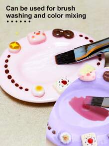 Beautizon Nailartlab 1 Stück Nagelkunstpalette, Harz Ferkel, Keks süßer Stil Nagellack Palette Make-up Platte Nagelkunst Farbmischwerkzeug