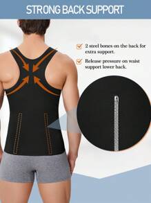 TAILONG Men Compression Shirt For Body Slimming Tank Top Shaper Tight Undershirt Tummy Control Girdle