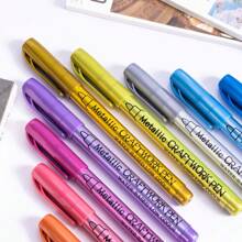 12er Set Metallic Marker, wasserfest und lichtbeständig farbige Malerstifte für Felsen Malerei, Basteln, DIY Fotoalben, Holz, Kunststoff, Keramik, Glas, Metall, Stein, Stoff, Leder und Papier Schulanfang