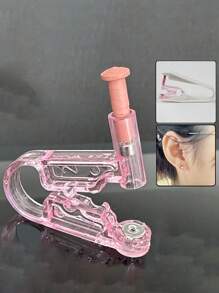 6 pièces/4 pièces Kit de pistolet de perçage d'oreilles pour femmes et hommes. Jetable, aseptique. Accessoires de bijoux de corps pour piercings des oreilles, du nez et des lèvres. Kit d'outils de perçage