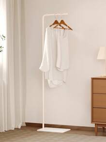 1pc Nordic Style Modern Clothes Rack, Lightweight Luxury Floor-Standing Garment Hanger For Balcony, Living Room, Bedroom, White