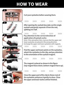 MAGEFY 1 Set 4pcs CC Curl Magnetic Eyelash Kit - Natural Looking Reusable False Eyelashes With Strong Magnet, 8-12mm Faux Mink Lashes For Everyday Wear, Waterproof,Comic Eyelash Glue Free, Comic Pointed Tail Style Mixed Style, Elongated Eye Tail Enlarges Both Eyes,Fluffy Slim For Everyday Use Manga Eyelashes, Travel Essentials ﻿ - 自然纖長款 - 查看 5