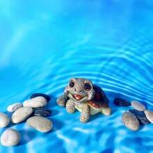 1 Stück realistischer Miniatur Meeresschildkröten Harzfigurine, lebensechte Mikro-Statue, niedliche Schildkröten Dekoration