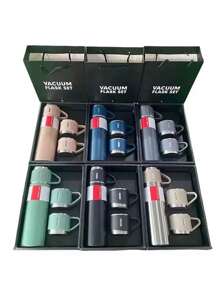 1pc Stainless Steel Three-Lid Long-Lasting Insulated Cup Is A High-End Portable Portable Water Cup Set For Outdoor Business Travel And Household Use, Suitable For Keeping Milk, Coffee, Beer, Tea, Cola, And Cold And Hot Beverages Warm