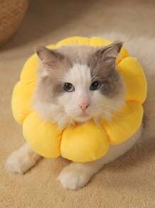 1 Peça Colar Colarinho Elizabetano de Girassol para Gatos e Cachorros, Colar de Recuperação Cirúrgica para Animais de Estimação, Anti-Lambida e Anti-Arranhão