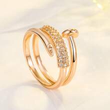1 pieza Anillo de diseño de uñas chapado en oro de acero inoxidable, joyería personalizada creativa, anillo unisex de moda minimalista casual y versátil retro para hombres y mujeres, apto para la calle, uso diario, fiestas, vacaciones, regalo de graduación, joyería
