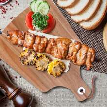 Akazienholz Schneidebrett mit Griff, Küche Schneidebrett für Fleischbrot Servieren kleine Lebensmittel vorbereiten, rechteckiges Käsepaddel  Schneidebretter aus Akazienholz mit Griff, Holzbrett Cheese, Charcuterie Boards 42 * 20 * 1.5cm Küche Schneidbrett, Holzschneidebretter, Fleisch Servier Brett, Hackbretter Käsebrett