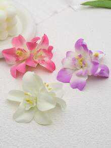 3pcs Fabric Artificial Flower Hair Clips, Bohemian Style Side Bangs Hairpin, Beach Holiday Daily Wear, Claw Clips, Hair Slide - Two Colors - View 10