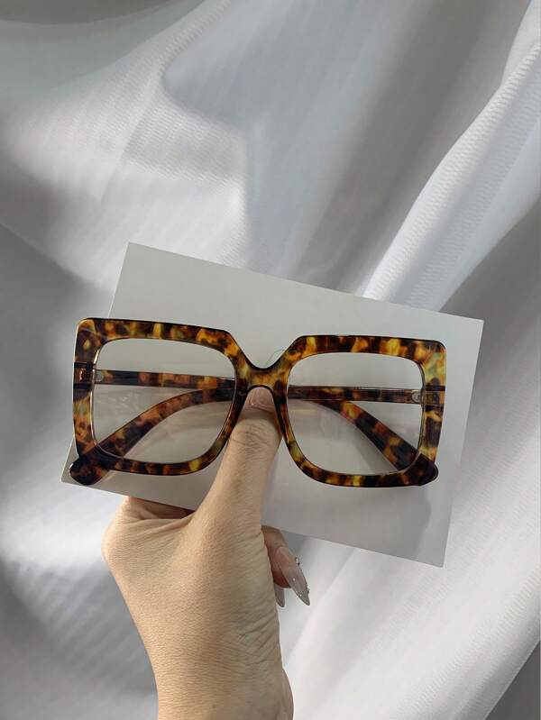 1 Piece Square Large Frame Casual Fashion Eyeglasses, Streetwear And Commuter Style