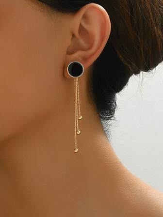 1 par nya geometriska örhängen med tofs och minimalistisk design