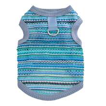Blue Hollow Out Breathable Mesh Pet Vest, Bohemian Style Breathable Vest For Dogs Cats, Lightweight Summer Pet Clothing