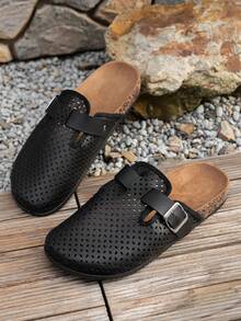 Unisex Adjustable Slip-On House Slippers, Non-Slip & Durable For Indoor/Outdoor Wear - 3600 Black - View 4