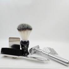 Adjustable Safety Razor Shaving Kit - Including 10pcs Double Edge Blades & 2pcs Safety Blade Caps, Shaving Brush & Razor Cleaning Brush, Shaver Holder, Smooth And Close Shave - 7 In 1 Shaver Set, Perfect Gift For Father Day & Boyfriend