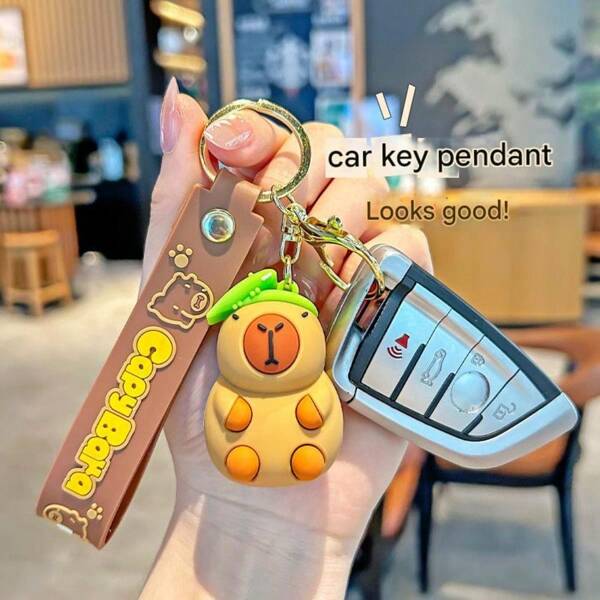 Capybara Car Key Chain, Adorable Capybara Plush Keyring, Creative Car Key Chain, Fun Couple Accessories, Adorable Alligator Turtle Capybara Key Chain, Goose Key Chain, Perfect For Car Keys, Holiday Gifts, Valentine's Day Presents