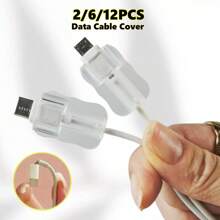 2/6/12pcs Phone Cable Storage Bag, ABS Resin Protective Sleeve For IPhone And Android Phones To Prevent Breakage And Disconnection - Perfect For Home And Travel Use!