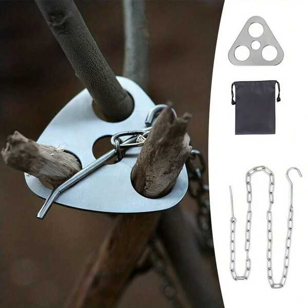 Outdoor Tripod Hanger With Storage Bag Camping Tripod Hanging Pot Bracket Length Adjustable Chain For Hiking Bushcraft