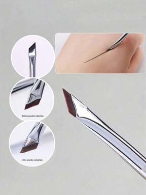 1pc Eyeliner Brush With Ultra-Fine Angled Tip, Flat Angled Brow Brush, Precision Detail Brush, Suitable For Eye And Under-Eye Makeup