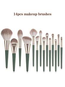 14pcs Makeup Brush Set, Includes Powder Brush, Foundation Brush, Concealer Brush, Highlight Brush, Blush/Contour Brush, Lip Brush, Eyebrow Brush, Eyeliner Brush, Angled Brush And Eyeshadow Brush. Suitable As A Gift For Family And Friends, Also Fits Any Occasion: Travel, Birthday, Anniversary, Valentine's Day, Mother's Day, Etc.