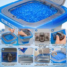 CiJL 2026 Foldable Gel Balls Blaster Ammo Bucket, Portable Blaster Toys Accessories, Gel Gun Toys Ammo Container With Quickly Load Gel Balls Design, Large Capacity Tub For Holds 20,000+ Gel Balls (7-8mm) - Màu xanh lam - Xem 4