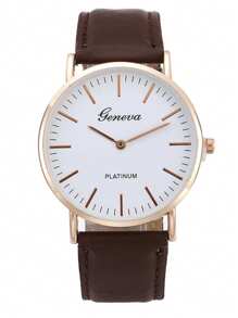 1 Pieza Reloj de Banda de GENEVA para Mujeres, Reloj de Cuarzo de 2 Agujas para Estudiantes