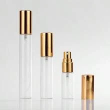 1件/3件/5件 5ml/10ml/15ml 男女香水喷雾器，电动铝制喷嘴，可再填充玻璃喷雾瓶。便携式香水瓶，适合旅行、派对
