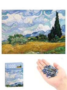 1000 piezas Rompecabezas de la Noche Estrellada - 1000 Piezas Mini Puzzles de Van Gogh para Adultos, Obra de Arte, Juego Familiar (Incluye Piezas de Rompecabezas y Papel de Dibujo) - El Mejor Regalo para Adultos (Obra de Arte y Juego Familiar)
