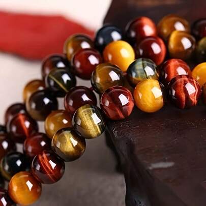 4-12mm AAA Natural Stone Colorful Tiger Eye Beads Goegrous Loose Spacer Beads For Jewelry Making DIY Bracelets Necklace Accessories Supplies