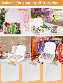 10 件白色带盖礼盒，散装带盖礼盒，求婚盒配丝带，适合伴娘、婚礼、生日、派对和其他庆祝礼物、情人节、返校 - 白色 - 查看 8