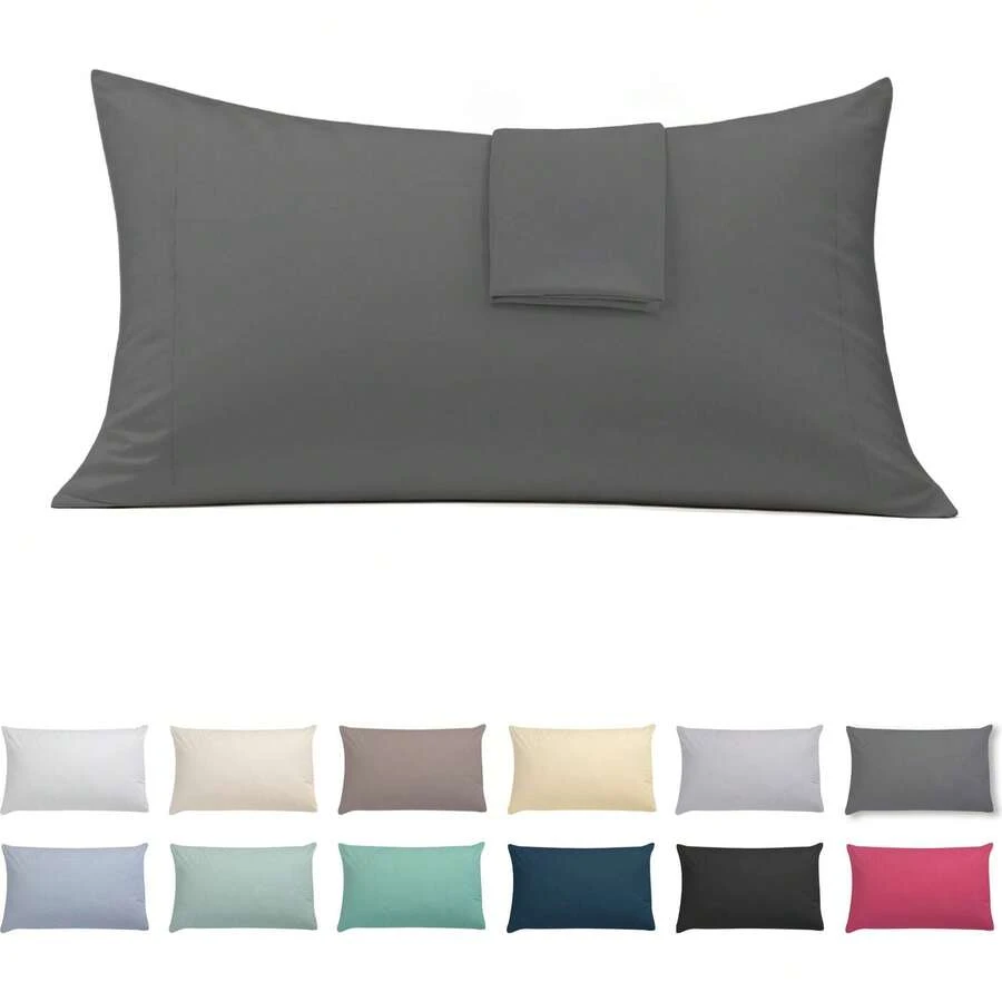 Ecommerc3 Funda Almohada Tacto Extrasuave y Confortable - Funda Almohada Fabricada 100% en España, Transpirable, Fácil de Lavar - Envío GRATIS ✅ Entrega 24/48h a España (península) - Antracita - Ver 1
