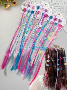 Set de 12 pinzas para el pelo trenzado coloridas y divertidas para niños, accesorios para baile/actuaciones de hip hop para niñas