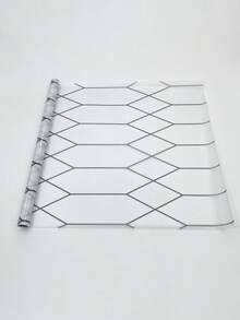 1 Roll Matte Geometrical Pattern Static Cling Glass Window Film, Opaque Vinyl Non-Adhesive Privacy Window Sticker, Reusable And UV Blocking, Suitable For Glass Doors, Cabinet Mirrors And Shower Screens (17.5*118in) - Frosted - View 9