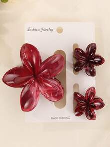 3pcs Elegant Plastic Flower Hair Clips, Spring/Summer Hair Accessories For Women,Hair Claw,Claw Clips,Hair Jaw Clip,Hair Clutch - Multicolor - View 21