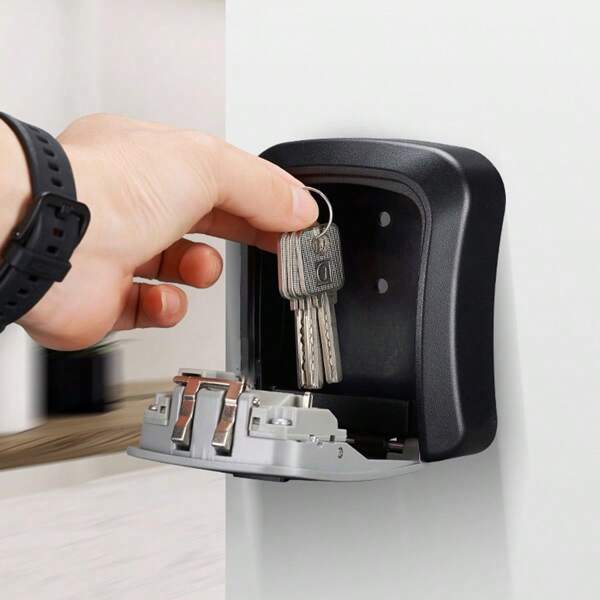 1pc, Key Lock Safe Box, Outdoor Password Key Storage Cabinet, Wall-Mounted Key Lock Box,ABS Combination Code Key Box,Anti-Smash/Explosion/Lock, Reprogrammable Code, 6 Key Capacity, For Home/Outdoor/Garage/Garden/Shop/Construction Site/Apartments/Renovations/Factories Key Safety Storage