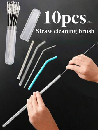 10/5/1 pieza Cepillo de limpieza para pajitas, cepillo de limpieza para el hogar, cocina y baño, apto para pajitas, tazas, tuberías