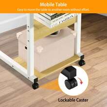C Side Table Laptop Table Small Slim Snack Side Table For Couch Bed Sofa For Small Spaces Living Room Bedroom--Beige
