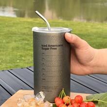 1 Edelstahl Kaffeebecher mit Strohhalm, 600ml vakuumisolierter Becher, auslaufsicherer Reisebecher, doppelwandige Konstruktion, spülmaschinenfest, geeignet für alle Arten von Getränken - perfekt für Thanksgiving, Halloween, Ostern, Kaffee jederzeit und überall, Kaffee Reisebecher