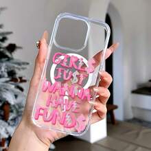 Personalized Girl Print Pattern Premium Magnetic Phone Case For Compatible With IPhone 16e/16/15/14/13/12/11/ProMax - 無色 - 查看 2