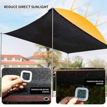 1pc Sunshade Cloth, 90% Sun Blocking Shade Net, Suitable For Garden, Patio, Plants, Greenhouse, Outdoor Gazebo, Lawn, Party, Picnic, Pool, Dog House, Easy To Hang Up. Applicable For Thanksgiving, Easter, Women's Day, Halloween And Other Holiday Gatherings - Black - View 2