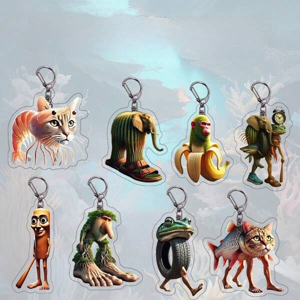 Llavero divertido con figura mítica "Tung Tung Tung Sahur", colgante acrílico divertido, lindo accesorio para mochila, regalos de cumpleaños para adolescentes