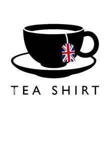 1pc Women'S Casual Tea Cup Print T-Shirt With British Flag, Polyester Crew Neck Short Sleeve, Knit Fabric Medium Stretch, All-Season Comfort Top - trắng - Xem 3
