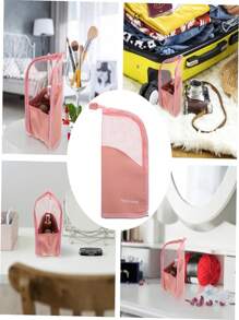 [Portable Makeup Travel Box] One-Piece Large-Capacity Vertical Makeup Brush Storage Bag, Visible Zipper Makeup Bag, Portable Makeup Brush Storage, Multi-Functional Storage Bag, Suitable For Daily Use, Vacations, Bridal Makeup Brush Set Storage Bag, Multi-Functional Makeup Travel Bag, Compact Upright Makeup Brush Bag, It Is The Best Gift For Family And Friends, Mother's Day Gift