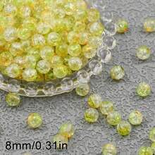 300 Stücke 8mm Acryl Eiswürfel Perlen, DIY Schmuckherstellung Zubehör für Armbänder, Halsketten, Handyketten