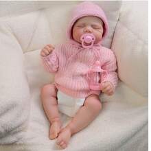 18 Inch 45 CM New Arrival Reborn Girl Dolls Full Body Vinyl Realistic Newborn Baby Toddler Doll Silicone Lifelike Baby Dolls Birthday And Xmas Present - Hồng - Xem 3