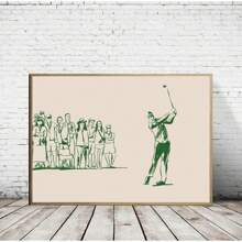 1 PIEZA Pintura abstracta simple de campo de golf verde para póster de juego de golf, cuadro en lienzo, arte de pared, imagen para decoración del hogar, regalo para salas de estar, dormitorios, comedores, con opción de marco moderno, pósteres, arte de pared, pinturas en lienzo