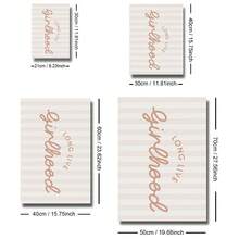 1pc Framed/Unframed Pastel Pink Striped "Eternal Maiden Sentiment" Decorative Painting, Minimalist Style, Suitable For Girl's Room, Playroom, Bedroom And Other Modern Home Decor - Multicolor - View 6