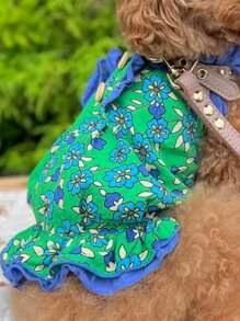 New Pet Dog Bow Tie Dress Floral Vest - Cute Festival Outfit For Maltese Teddy Small Dogs, Party Costume Gift