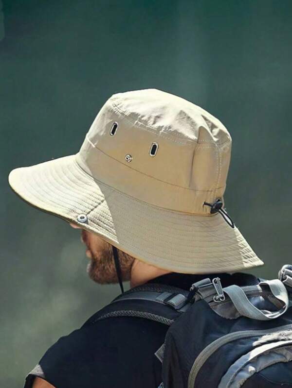 1 Stück unisex faltbarer Fischerhut mit breiter Krempe, Outdoor Hiking Angeln Sonnenhut, Cowboy Stil UV-Schutz Sonnenschutzkappe, mit Kordelzugverschluss, Klettern Hut