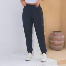WOMEN'S PANTS, ELASTIC SPORTY - Aqua Blue - View 8