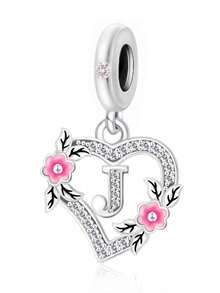 1pc Minimalist 925 Sterling Silver Zirconia 26 Alphabet Beads Pendant Necklace, Gift Item - Silver - View 17