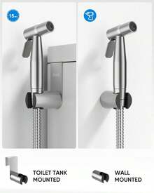 Arofa Handheld Toilet Bidet Sprayer For Toilet-Adjustable Water Pressure Control With Bidet Hose For Feminine Wash, Stainless Steel Brushed Nickel Bidet Faucet Cloth Diaper For Baby Wash - Stainless Steel(Hot & Cold) - View 4